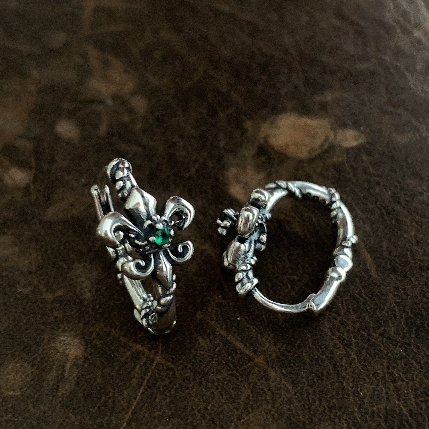 Chrome Hearts Ancient Iris Emerald Zircon Earrings