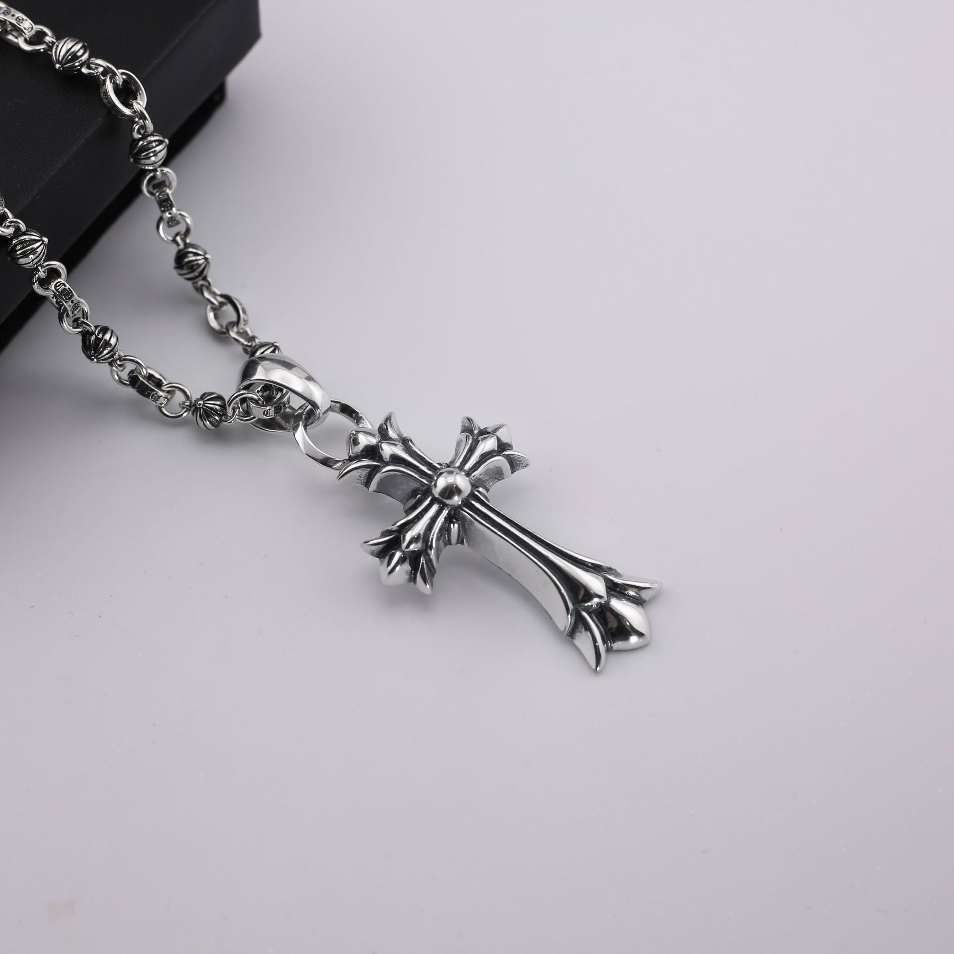 Chrome Hearts old retro large pendant S925 sliver cross necklace