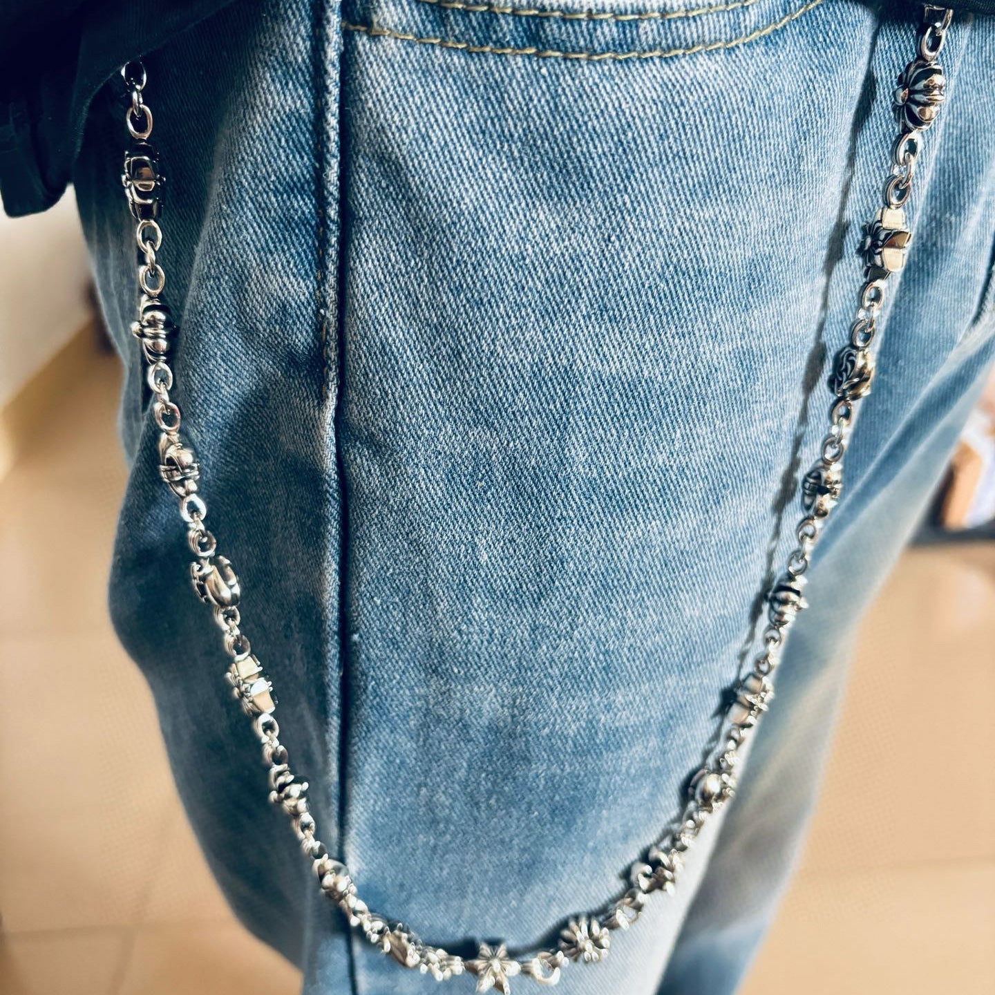 Chrome Hearts anchor cross flower love six-pointed star trouser chain