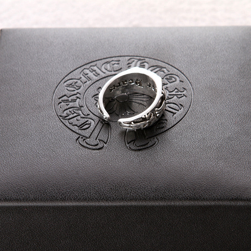 Chrome Hearts pinky ring, three cross open rings