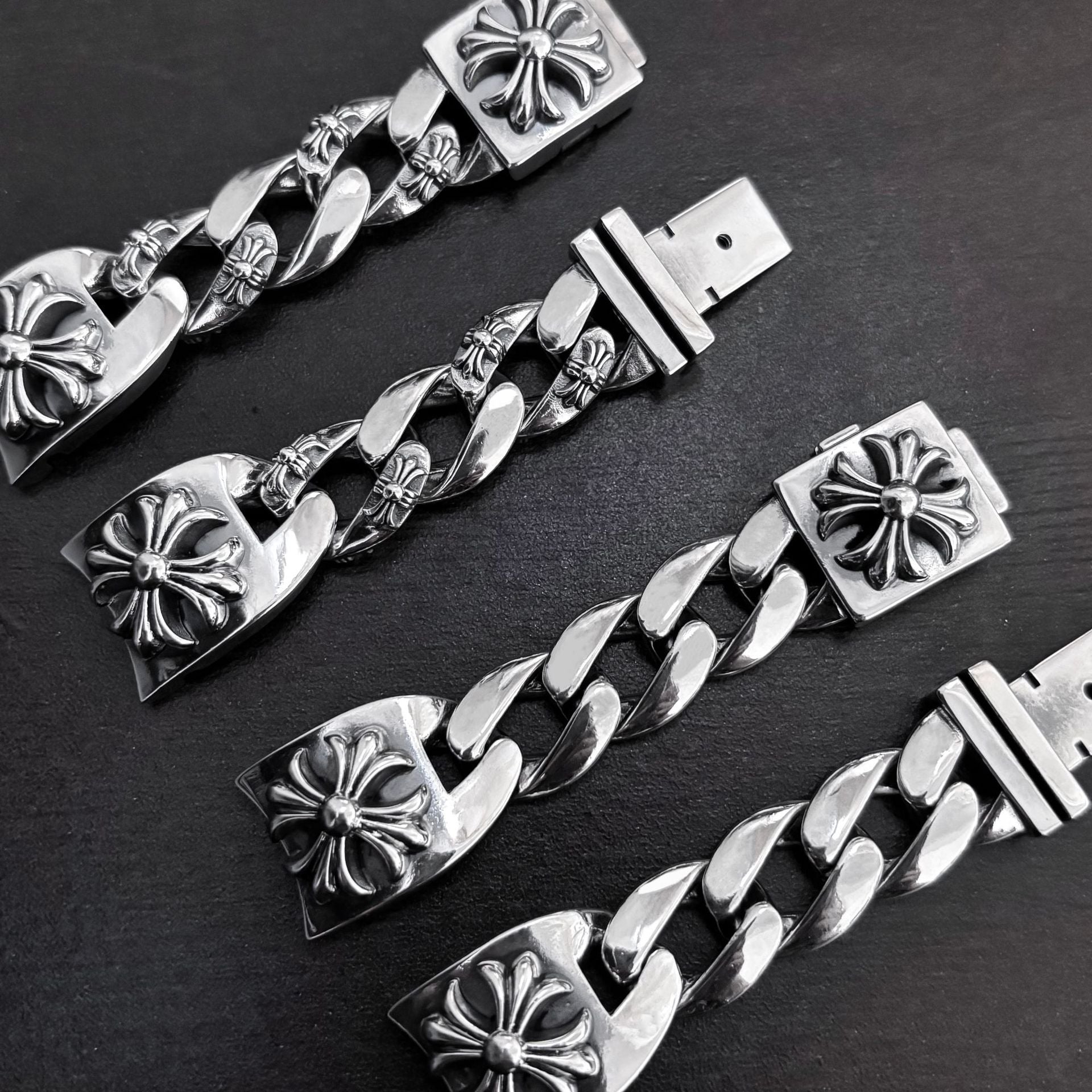 Chrome Hearts cross half flower watch strap