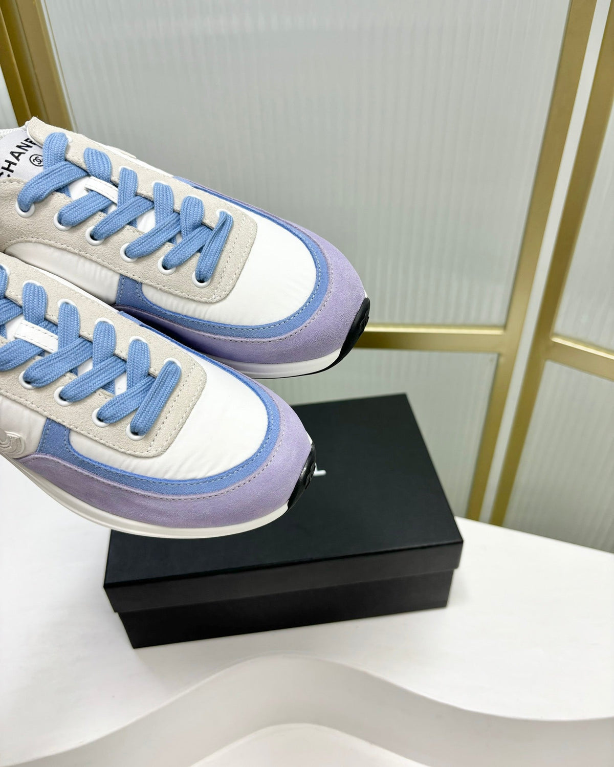 CHANEL SNEAKER IN AMETHYST PURPLE MIX GREY SUEDE