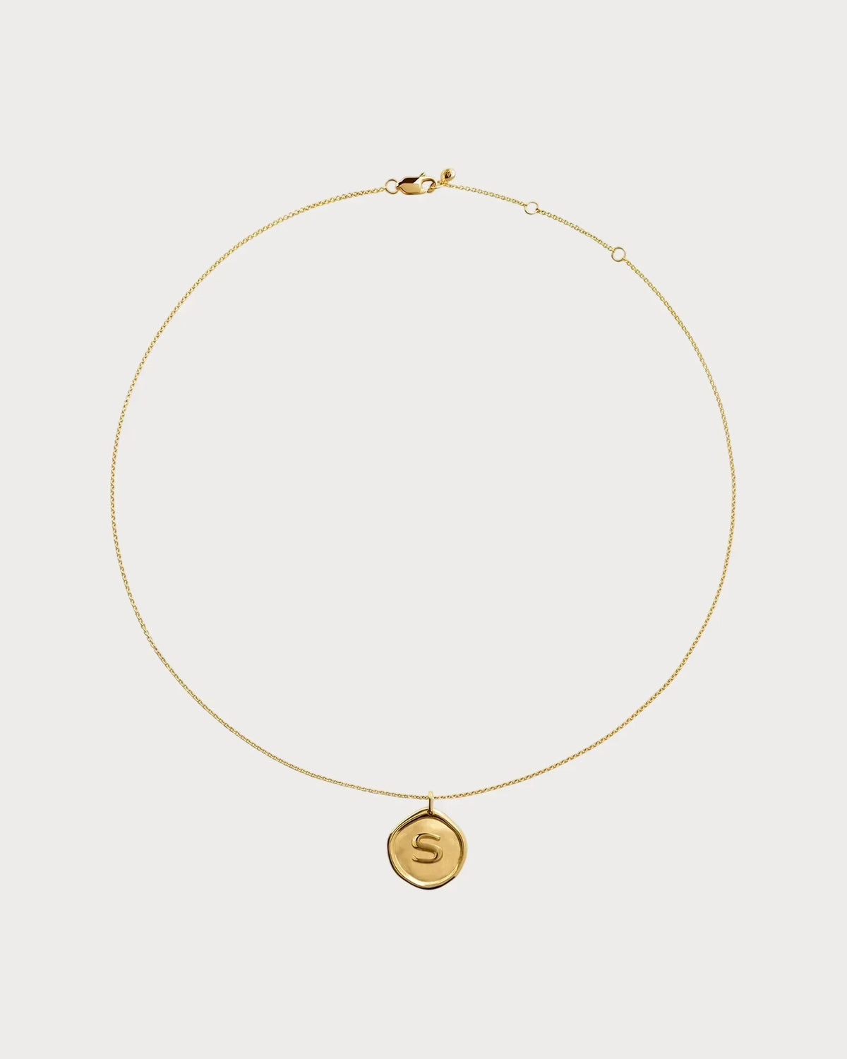 MONICA VINADER Initial S Stamp 18ct Yellow Gold Vermeil Necklace(Gold)