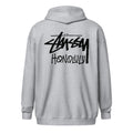 “Stussy Honolulu Fleece Zip-Up Hoodie in Grey –